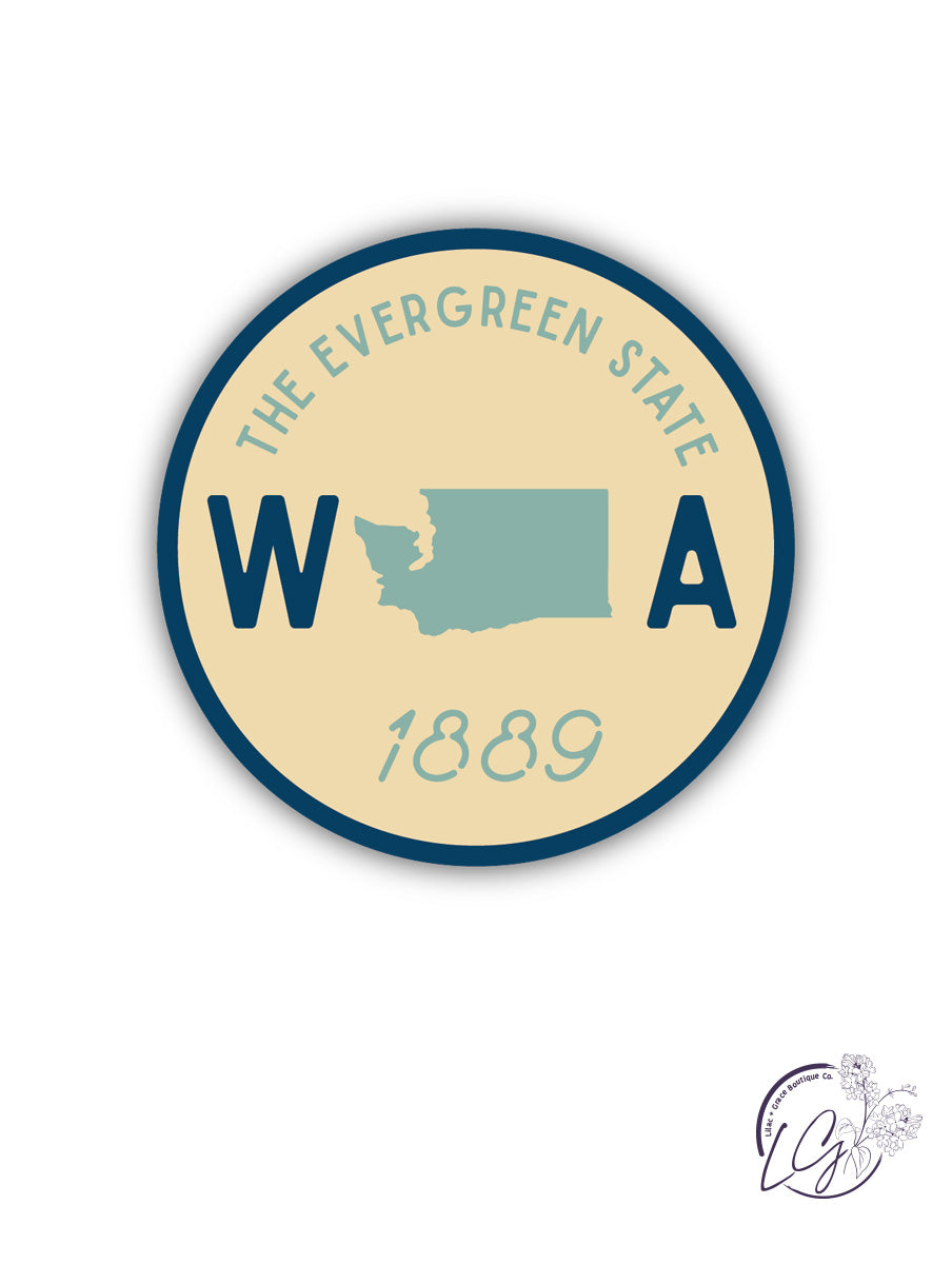 Washington State Circle Crest Sticker