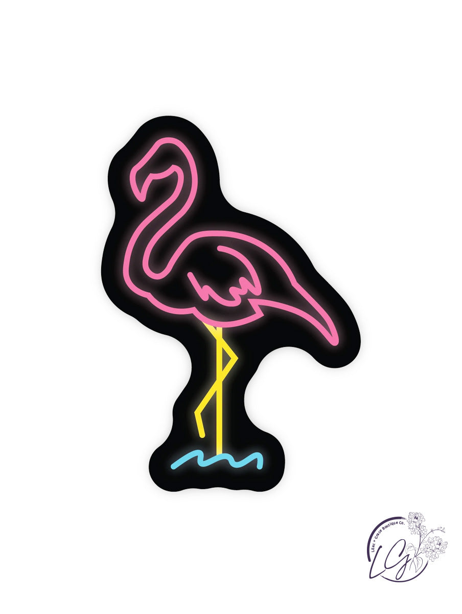 Neon Flamingo Sticker