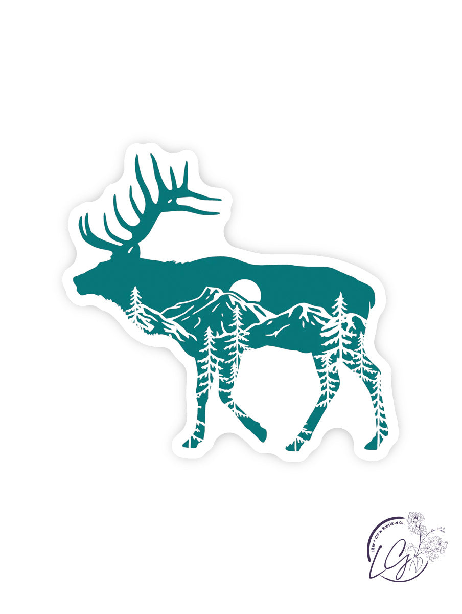 Elk Scene Sticker