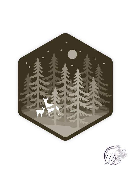 Deer in Forest Sticker