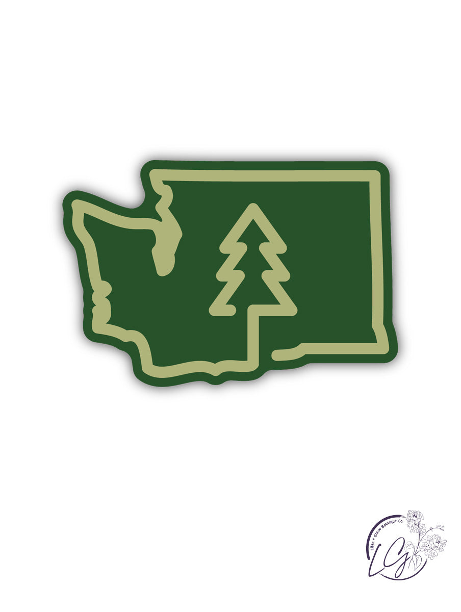 WA Outline w/Tree Sticker