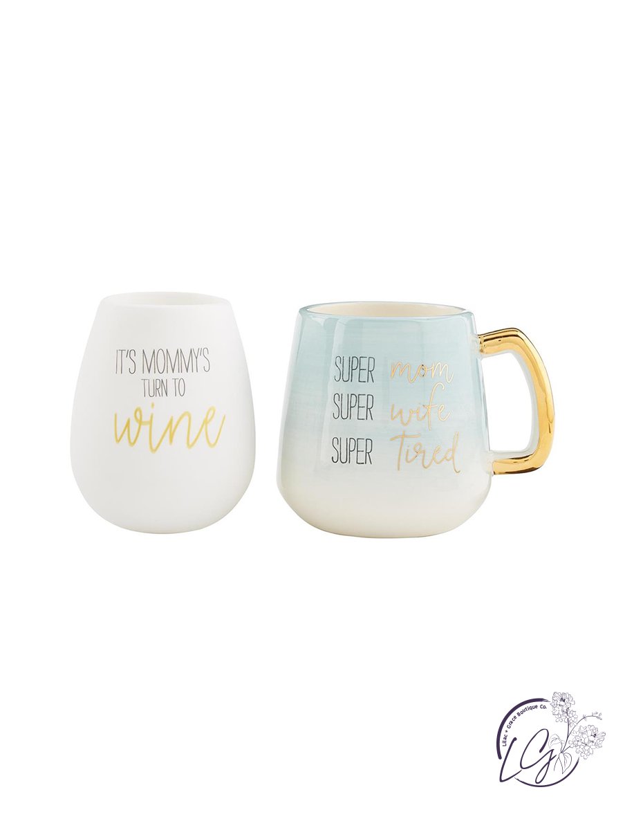 Mom Silicone Wine Mug Set