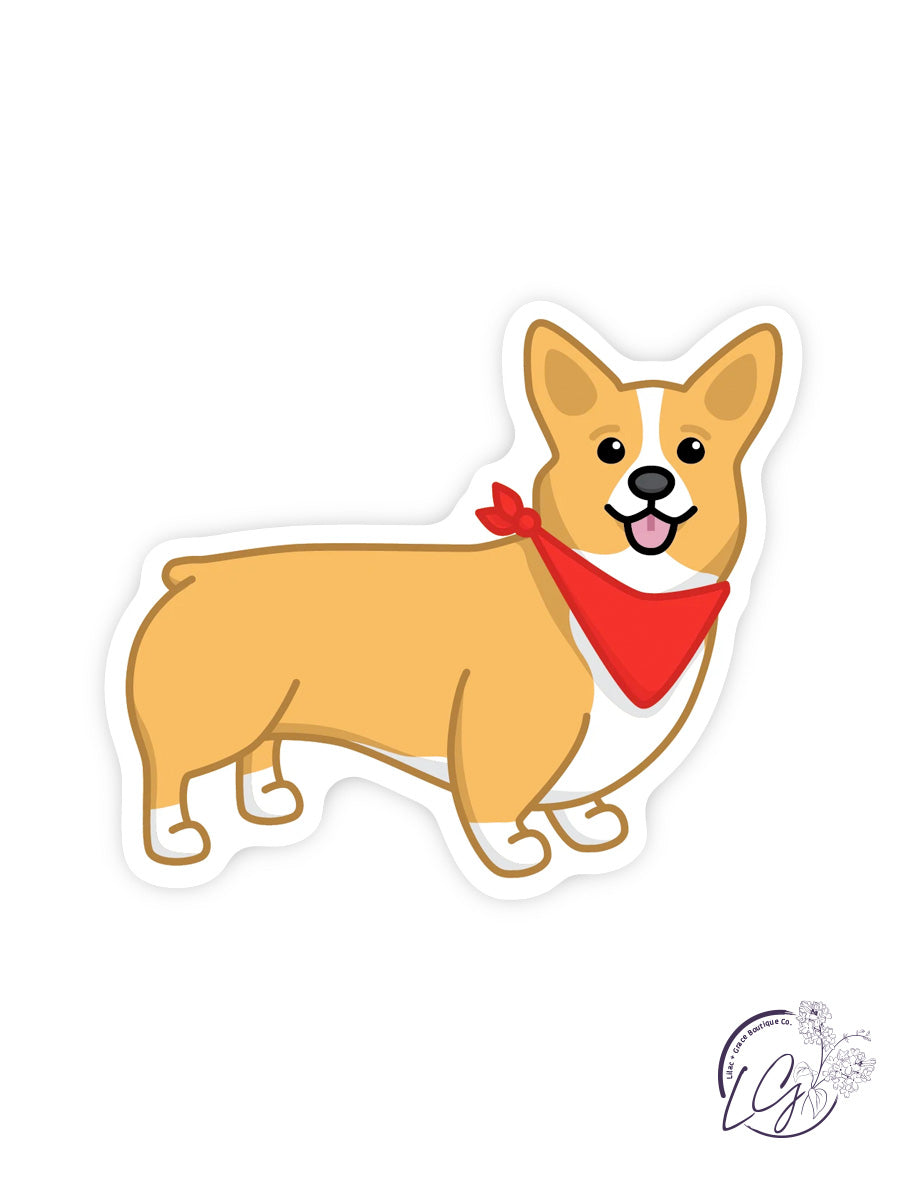 Corgi with Bandana Sticker