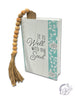 WOOD TABLETOP FAUX BOOKS WITH BLESSING BEAD BOOKMARK