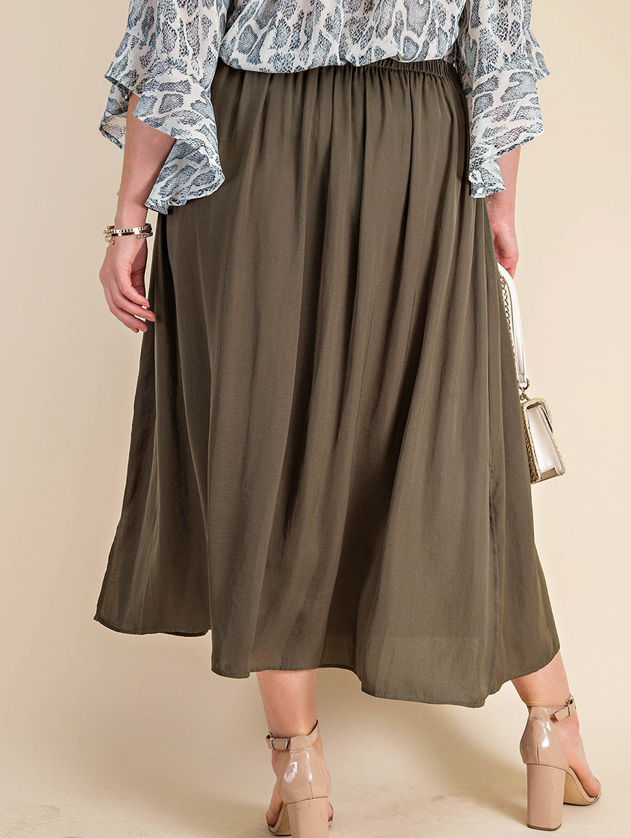 Curvy Not Too Late for Love Midi Skirt