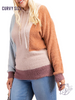 Curvy More Than Ready Colorblock Sweater