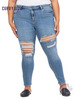 Curvy Jillian High-Rise Distressed Skinny by Cello Jeans