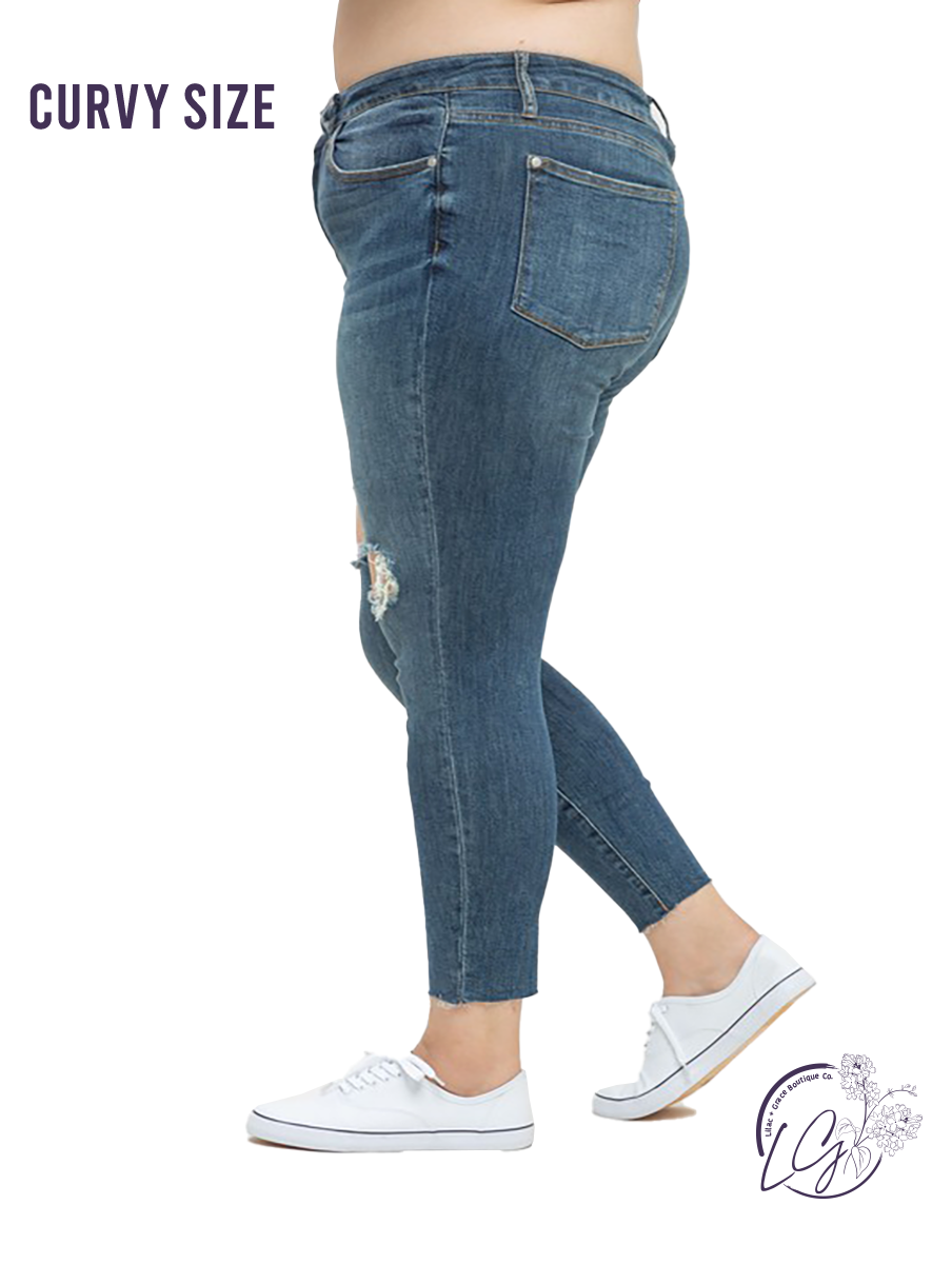 Curvy Gia High-Rise Distressed Skinny by Judy Blue