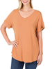 Must Have V-Neck Cuffed Sleeve Tee