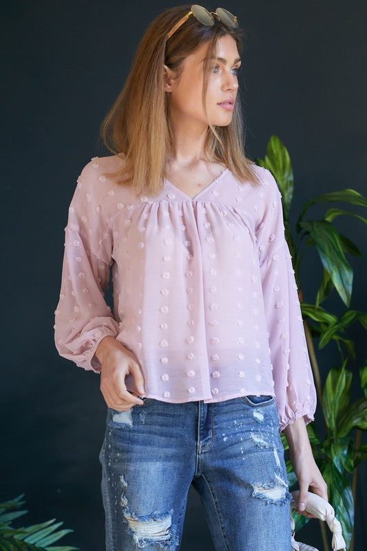 Until We Meet Again Blouse in Mauve