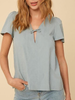 Tied With Love V-Neck Top in Light Blue