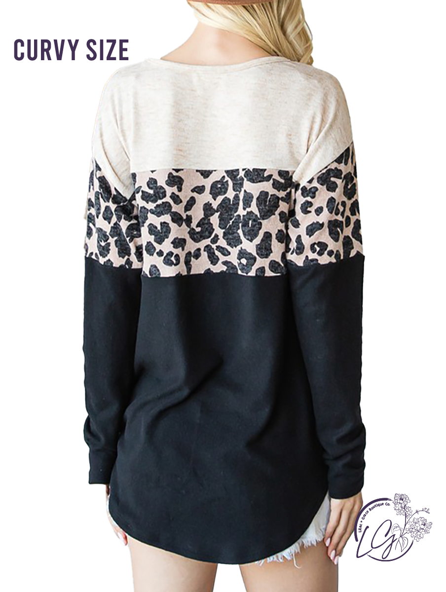 Curvy Carrying On Leopard Long Sleeve