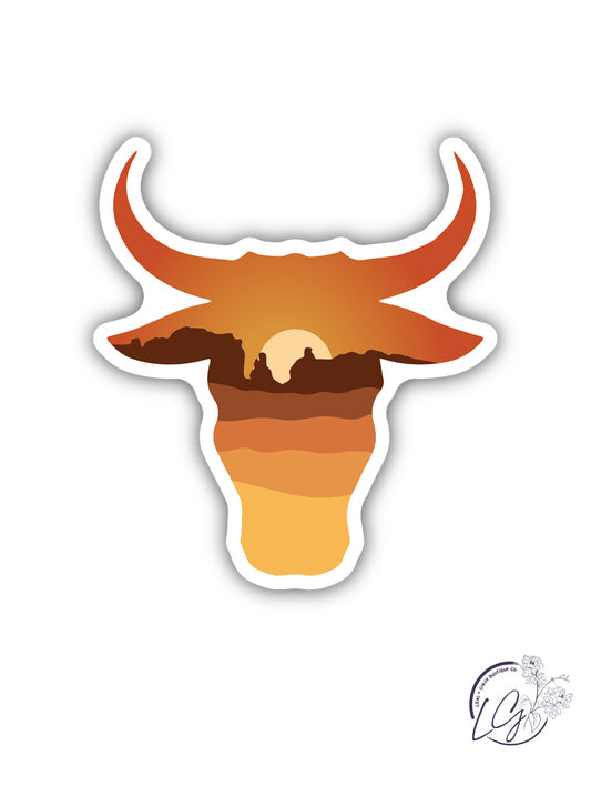 Desert Steer Head Sticker