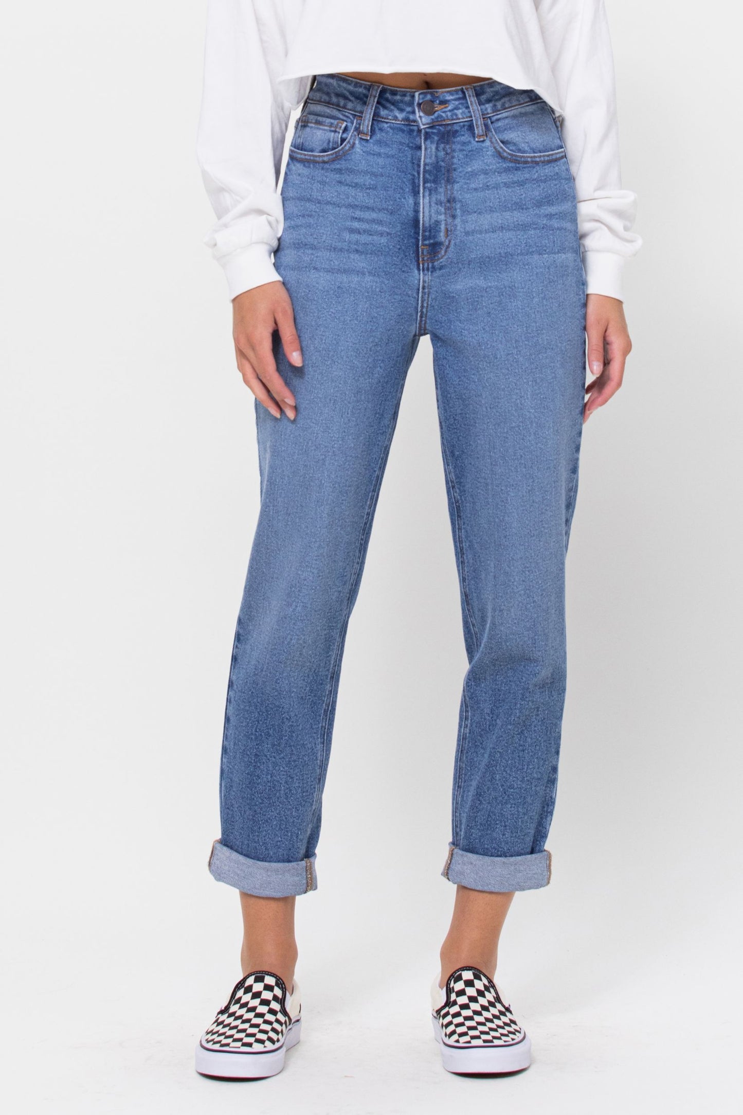 Jessica High-Rise Cuffed Mom Jean by Cello Jeans