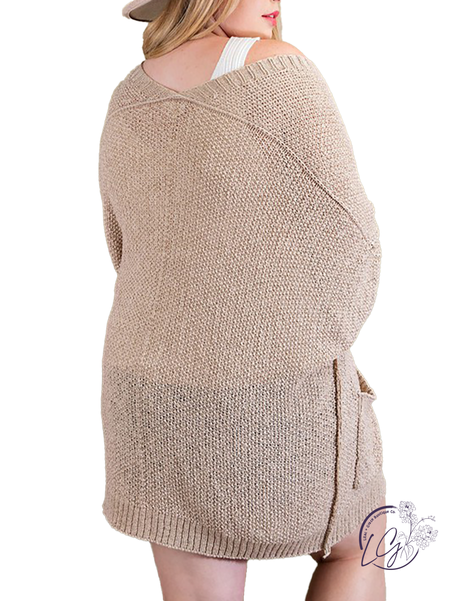 Curvy Following The Road Knit Cardigan