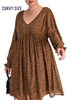 Curvy Lovin' Leopard Long Sleeve Dress