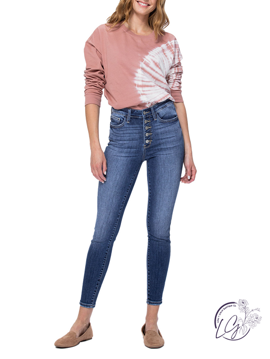 Frankie High-Rise Button Fly Skinny by Judy Blue