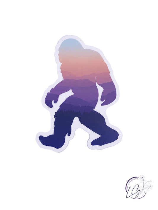 Purple Sunset Sasquatch Sticker