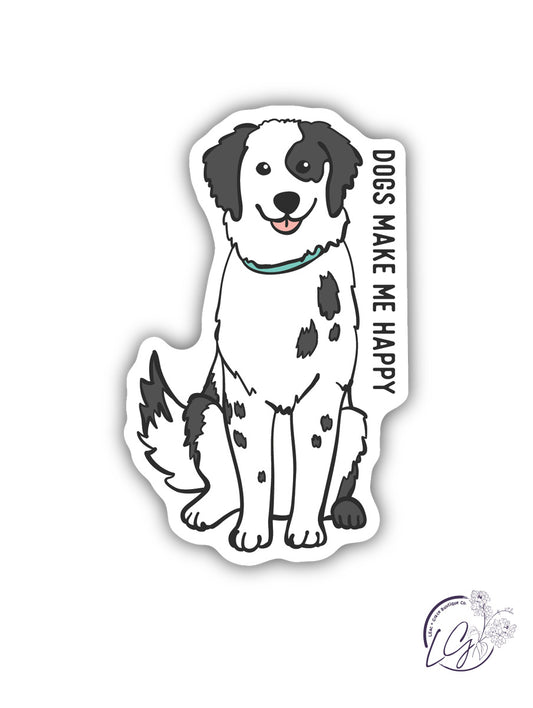 Dogs Make Me Happy Sticker