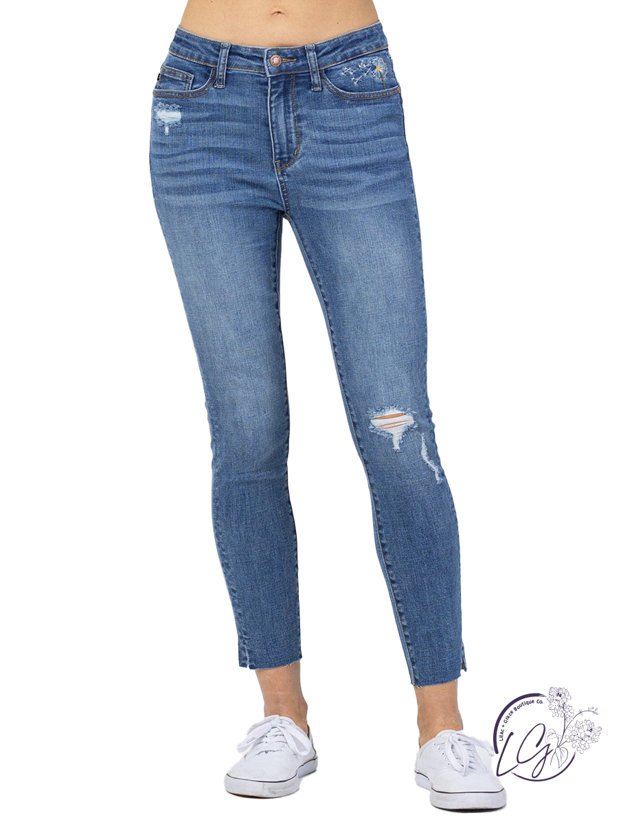 Carrie High-Rise Dandelion Skinny by Judy Blue