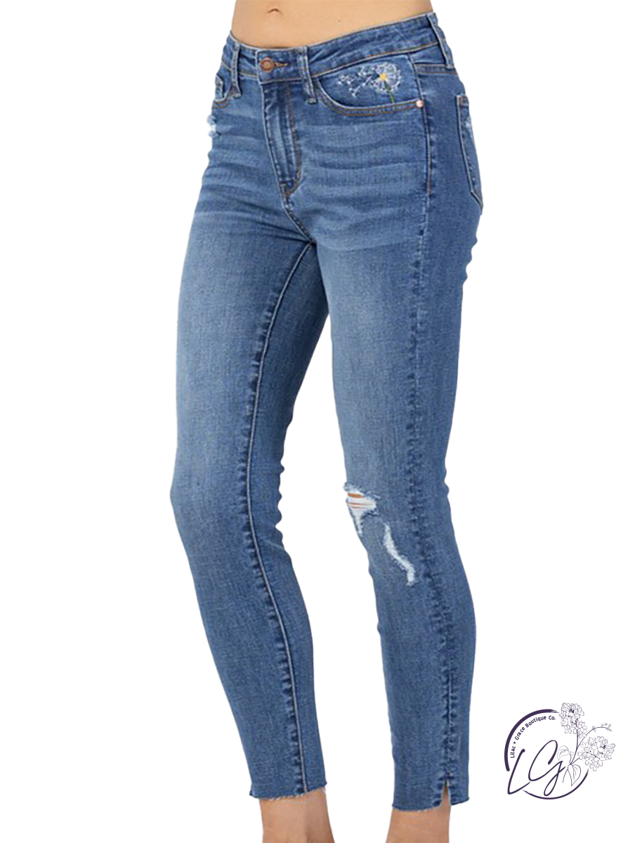 Carrie High-Rise Dandelion Skinny by Judy Blue