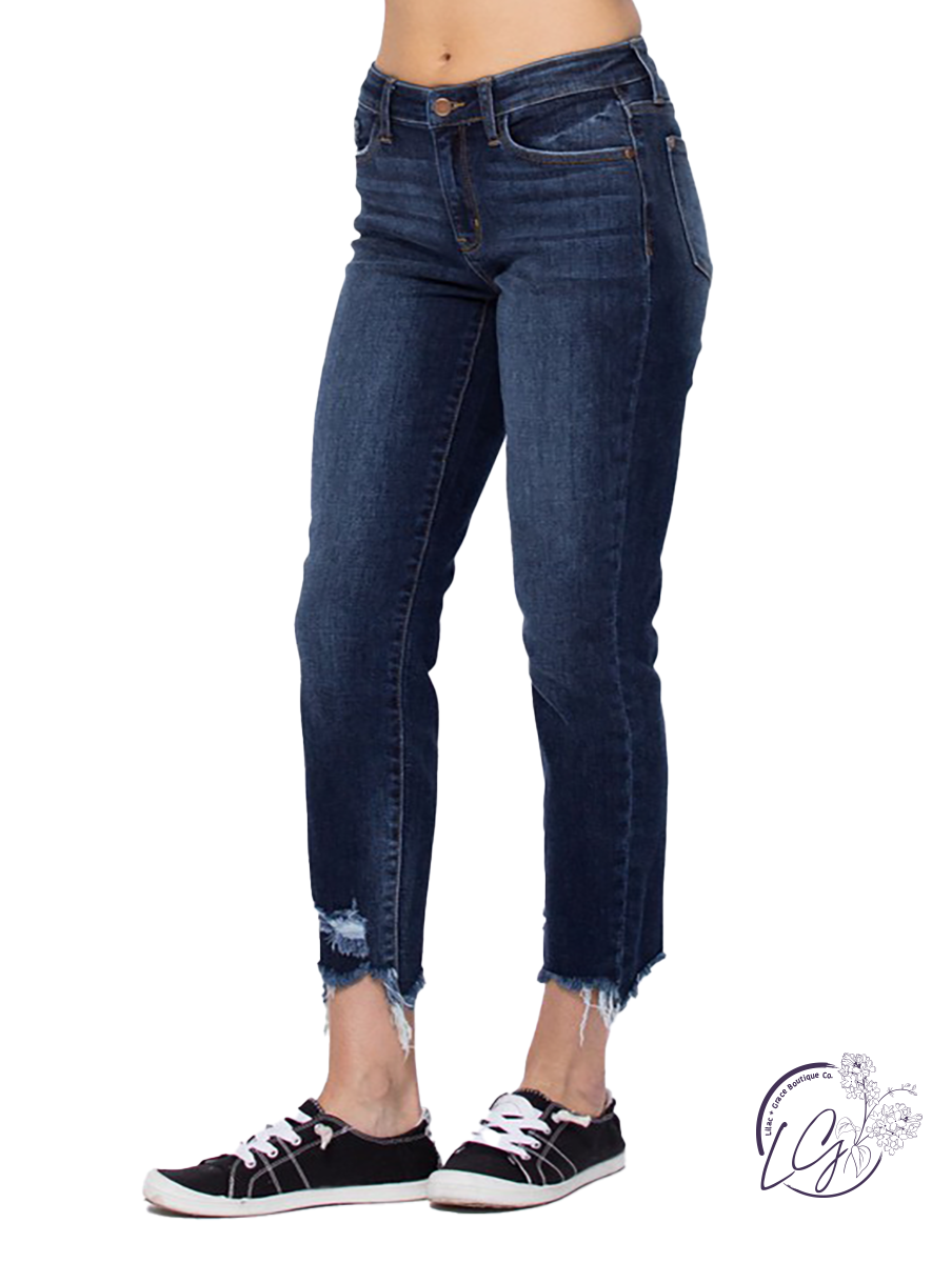 Curvy Florence Mid-Rise Distressed Slim by Judy Blue