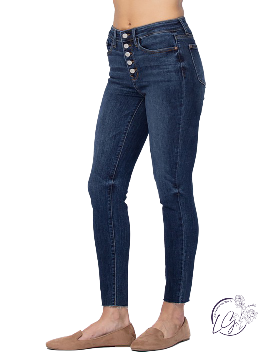 Mia High-Rise Button Fly Skinny by Judy Blue