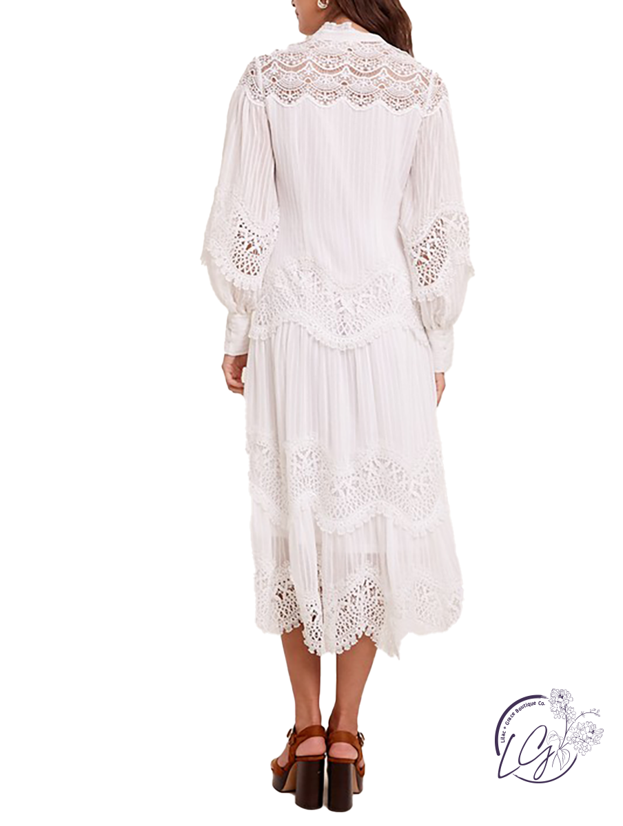 Many Chances Lace Long Sleeve Maxi Dress