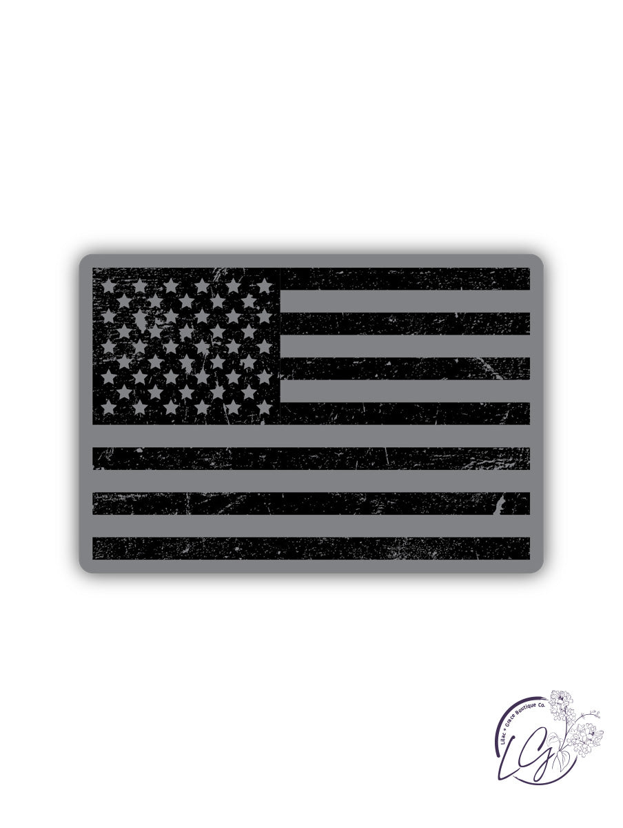 Grey USA Flag Sticker