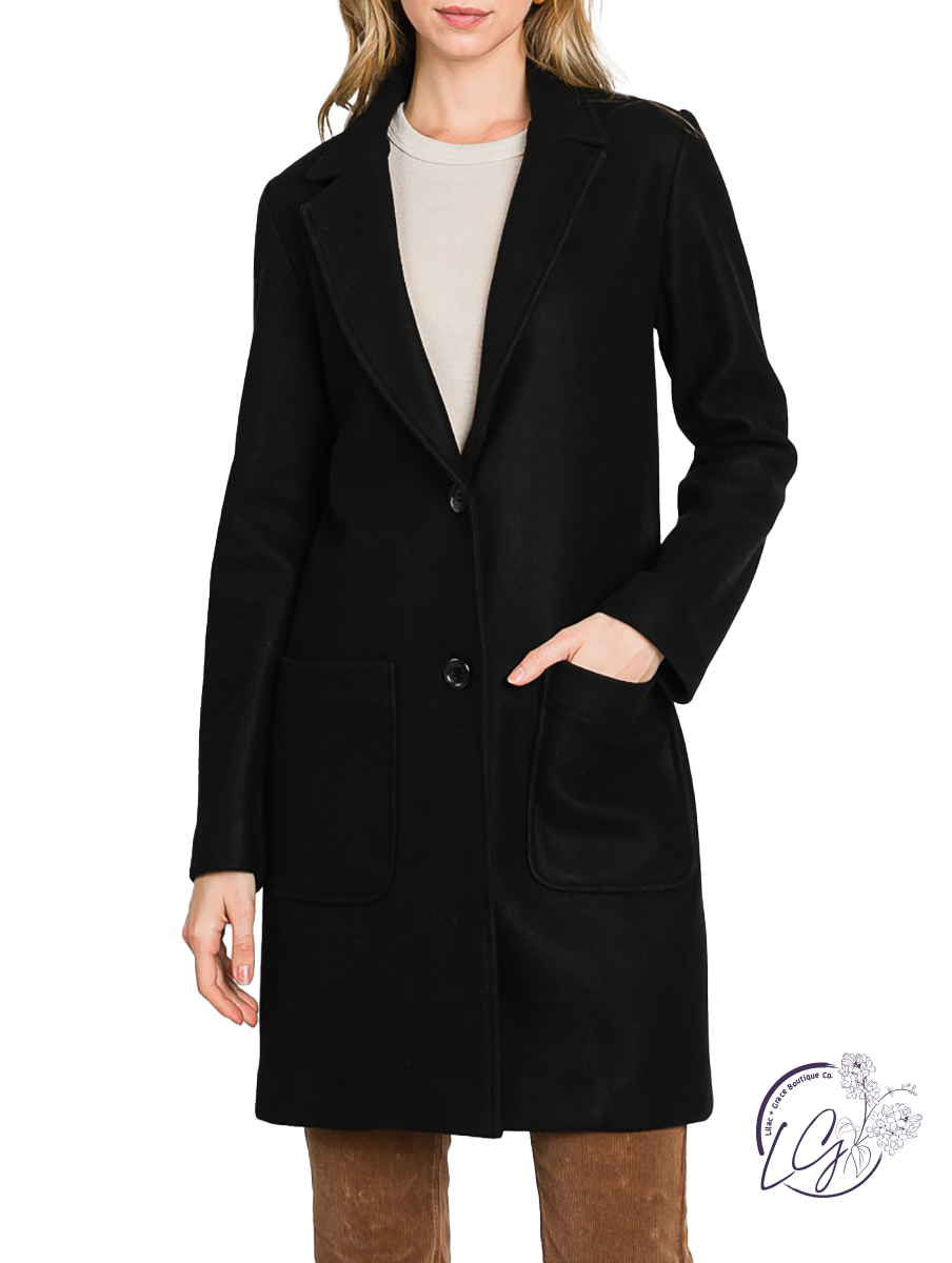 Not Saying Anything Long Blazer Coat