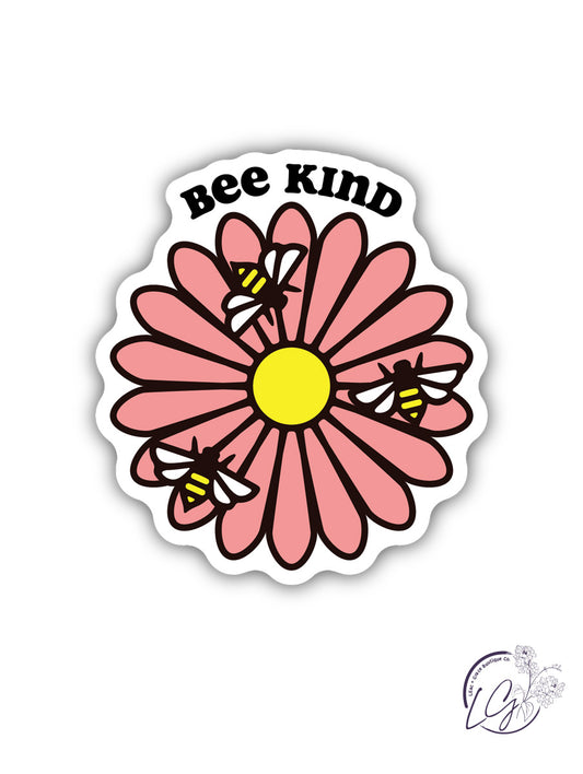 Bee Kind Flower Sticker