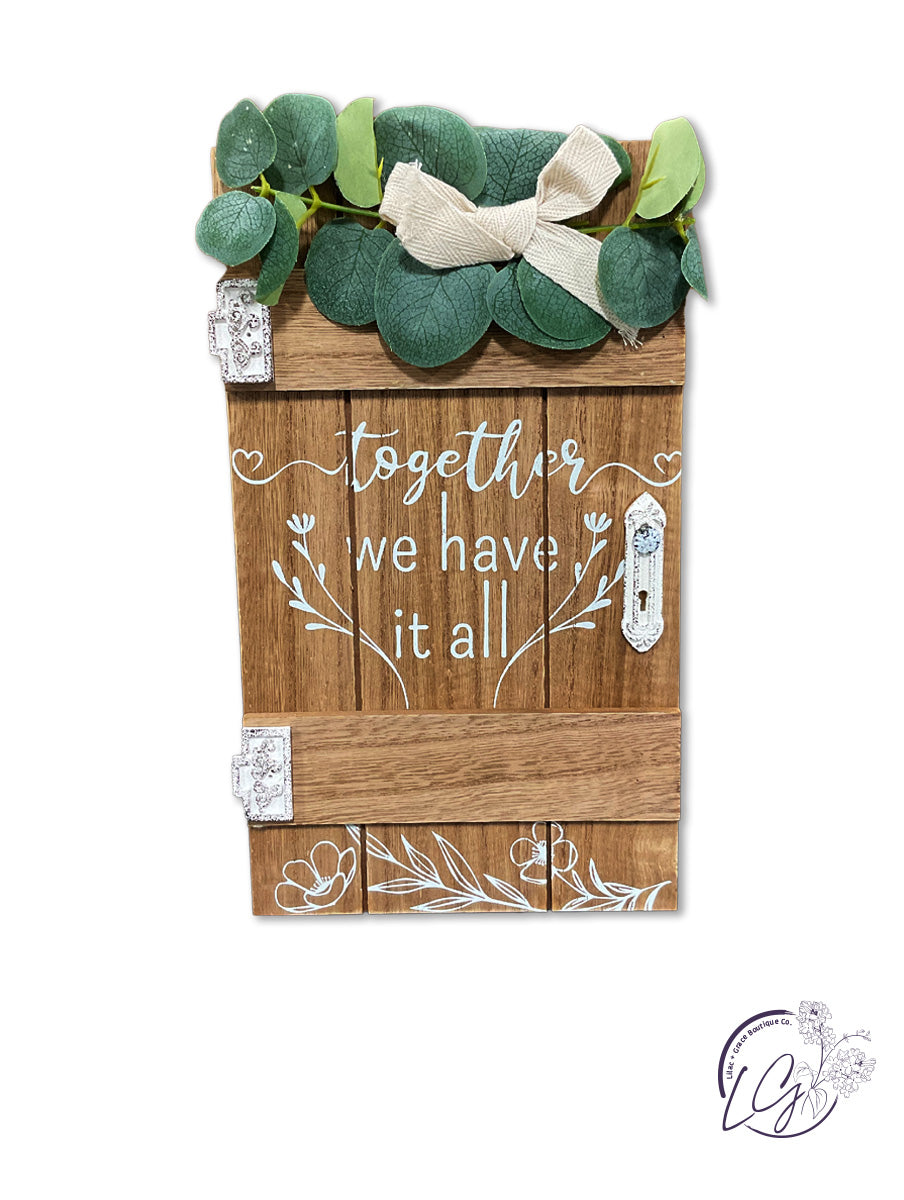 WOOD DOOR TABLETOP SIGN