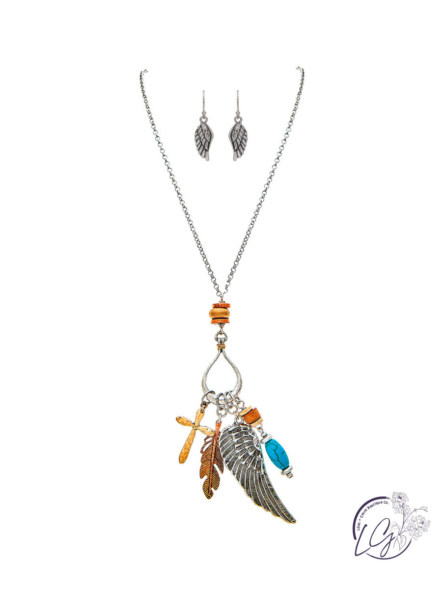 Multi Inspirational Totem Charm Necklace Set