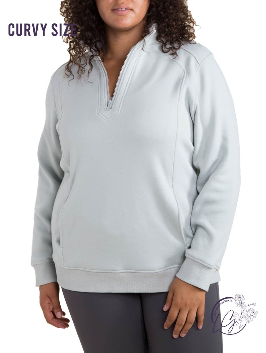 Curvy Double Raglan Active Half-Zipper Jacket