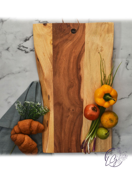 Live Edge Acacia Wood Cutting Board - Small