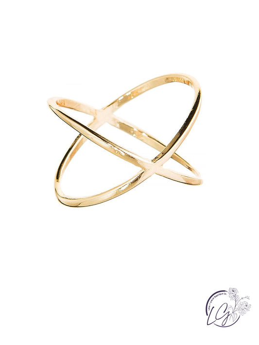 Gold X Ring