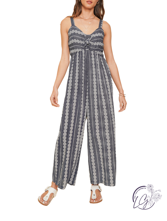 Chain Of Command Smocked Jumpsuit