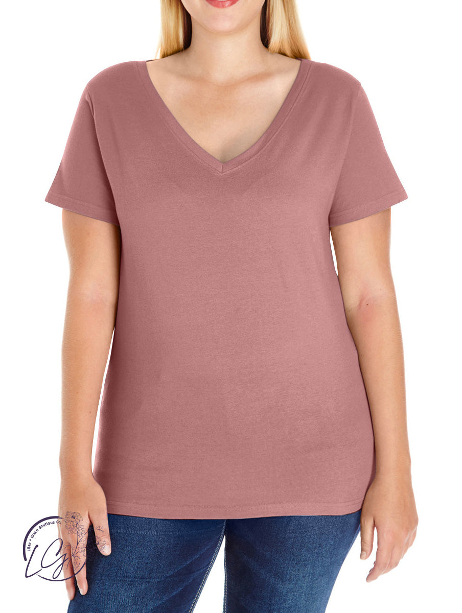 Signature Curvy Basic V-Neck Tee