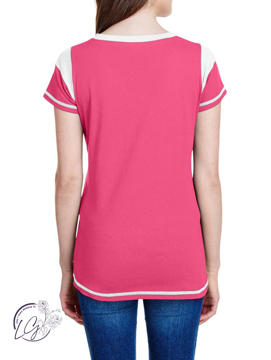 Signature Curvy Lace Up Baseball Tee