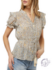 Curvy Long Road Ahead Paisley Print Blouse