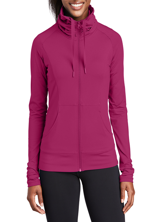 Curvy On The Move Full Zip Jacket in Pink