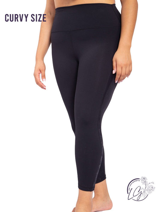 Curvy High-Rise Metallic Splice Leggings