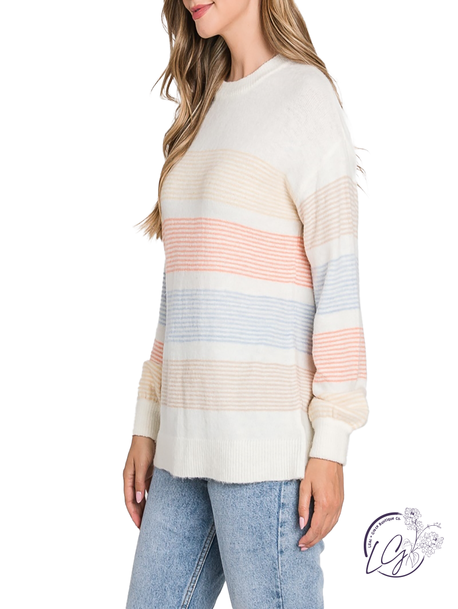 Late Love Multi Striped Sweater