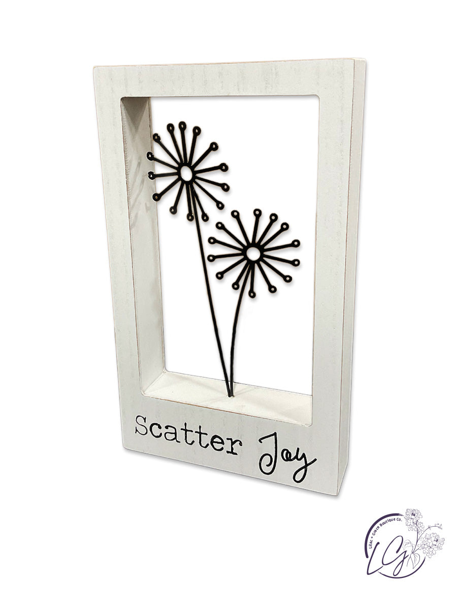 WOOD FRAMED DANDELION SIGN