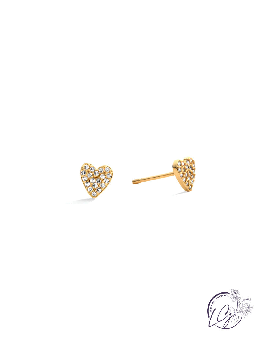 Pave Heart Stud