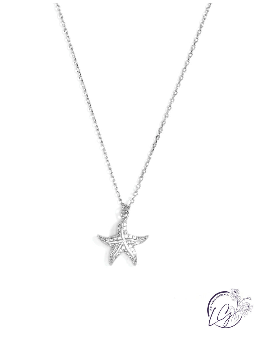 Pave Starfish Necklace