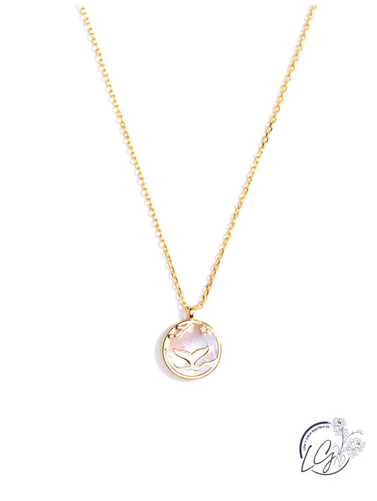 Whales Tale Scene Pendant Necklace