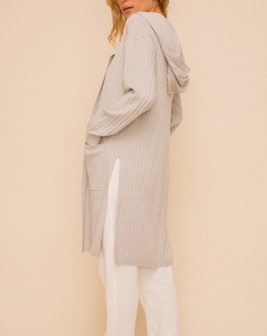 The Perfect Match Long Cardigan in Light Grey