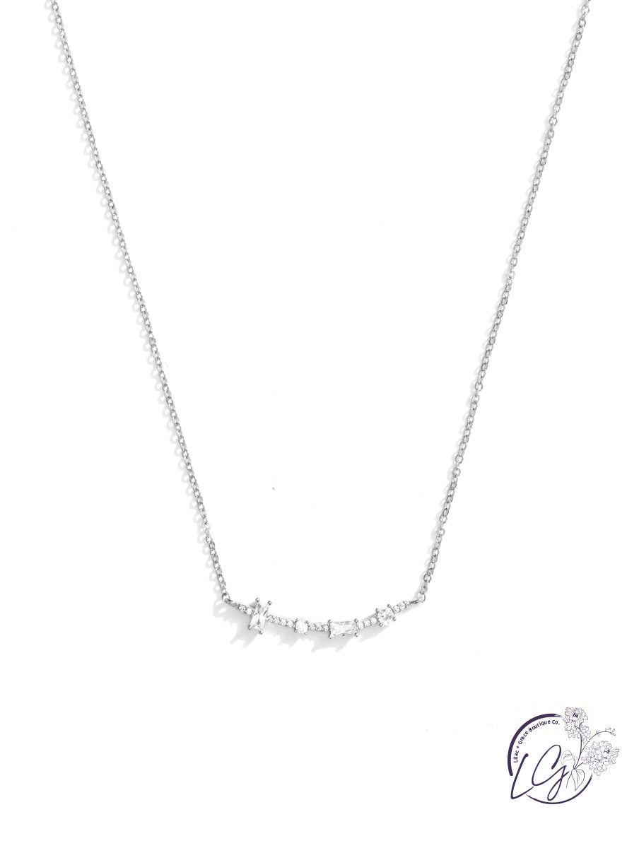 Curved Baguette CZ Necklace