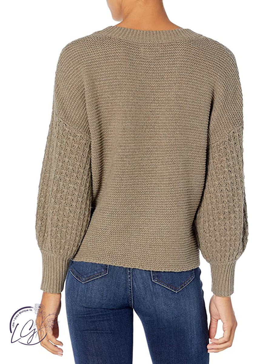 Ingrid V-Neck Sweater in Moss